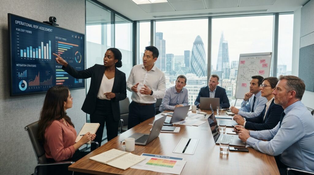 Business teams compare operational risk costs and mitigation choices Business teams compare operational risk costs and mitigation choices