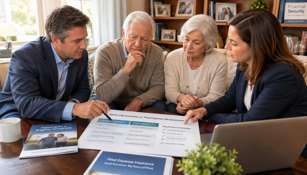 Family comparing senior and final expense life insurance Family comparing senior and final expense life insurance