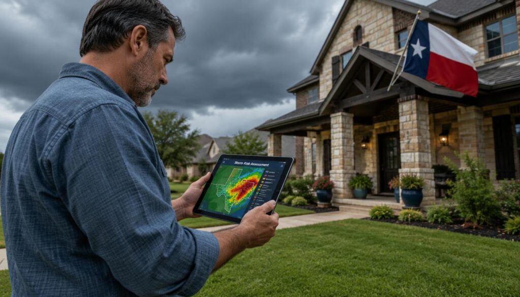 Texas homeowner checks storm risks and dwelling coverage Texas homeowner checks storm risks and dwelling coverage